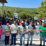Inauguran pavimentación  de calle con concreto hidráulico en Agua Puerca